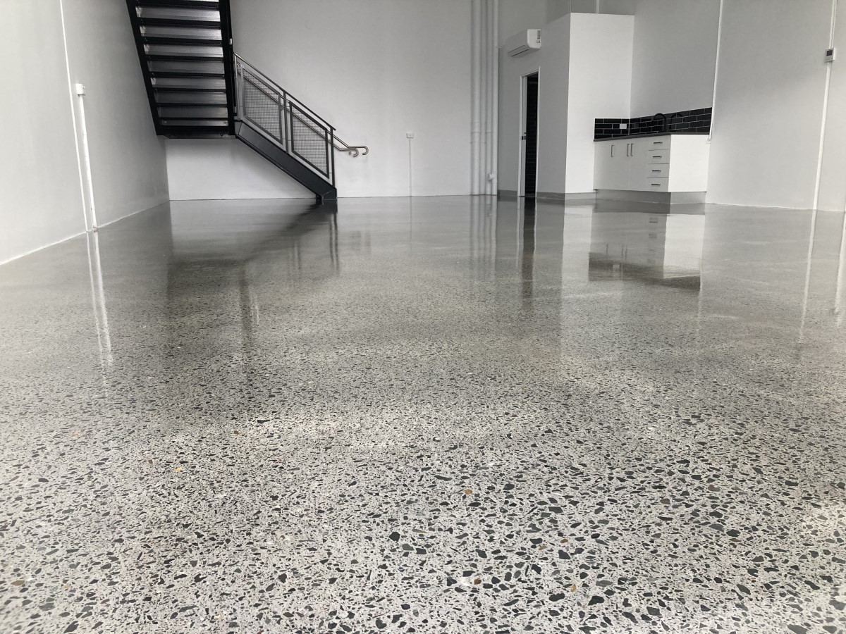 Warehouse in Brisbane with polished concrete floors