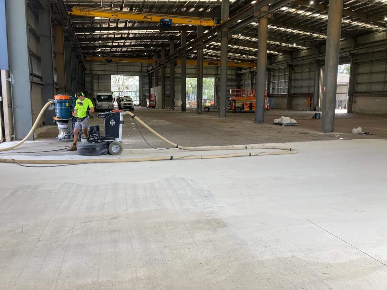 Concrete grinding industrial floor in Brisbane